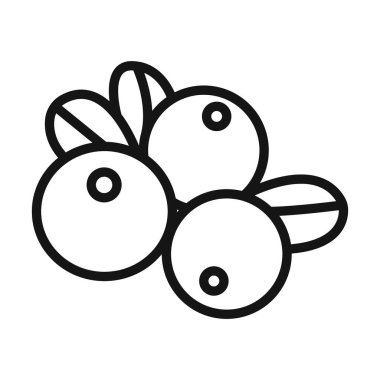 Yaban mersini simgesi Siyah çizgi sanat vektörü siyah beyaz ana hat koleksiyon işareti