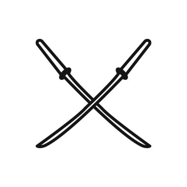 Çapraz kılıçlar heraldik simge siyah çizgi sanat vektörü siyah ve beyaz ana hat koleksiyon işareti