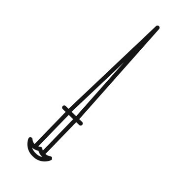 hançer simgesi Siyah çizgi sanat vektörü siyah ve beyaz ana hat koleksiyon işareti