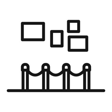 Siyah ve beyaz taslak koleksiyon işaretinde simge siyah çizgi sanat vektörünü göster