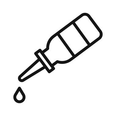 EYE DROP simgesi Siyah çizgi sanat vektörü siyah ve beyaz ana hat koleksiyon işareti