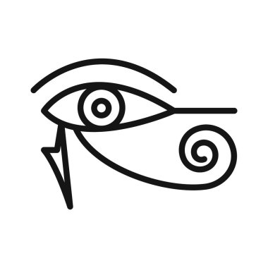 Horus Mısır 'ın Gözü İlah simgesi Siyah çizgi sanat vektörü siyah ve beyaz ana hat koleksiyon işareti