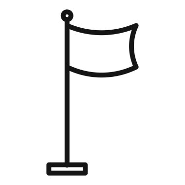 Siyah ve beyaz özet koleksiyon işaretinde bayrak simgesi siyah çizgi sanat vektörü