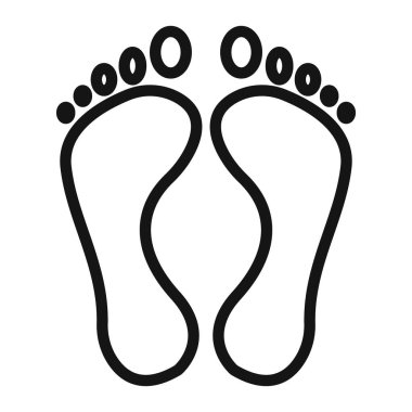 ayak simgesi Siyah çizgi sanat vektörü siyah ve beyaz ana hat koleksiyon işareti