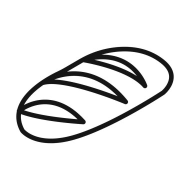 taze ekmek simgesi Siyah çizgi sanat vektörü siyah beyaz ana hat koleksiyon işareti