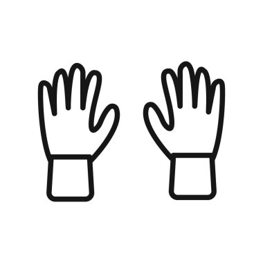 Bahçe eldivenleri simgesi Siyah çizgi sanat vektörü siyah beyaz ana hat koleksiyon işareti