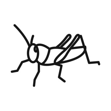 Çekirge simgesi Siyah çizgi sanat vektörü siyah beyaz ana hat koleksiyon işareti