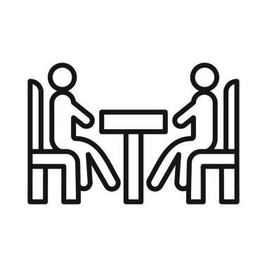 toplantı simgesi Siyah çizgi sanat vektörü siyah ve beyaz ana hat koleksiyon işareti ile