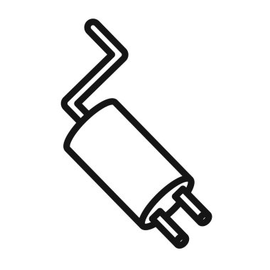 Egzoz simgesi Siyah çizgi sanat vektörü siyah ve beyaz ana hat koleksiyon işareti