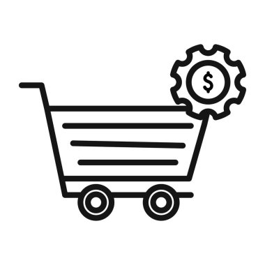 Siyah ve beyaz özet koleksiyon işareti içerisindeki Tedarik simgesi Siyah çizgi sanat vektörü