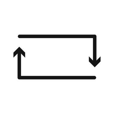 Siyah çizgi sanat vektörünü siyah ve beyaz ana hat koleksiyon işaretinde yeniden yükle