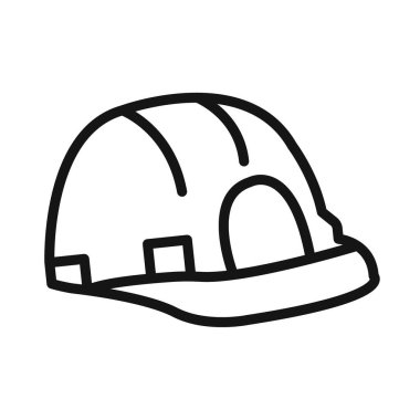 Güvenlik başlığı simgesi Siyah çizgi sanat vektörü siyah beyaz ana hat koleksiyon işareti