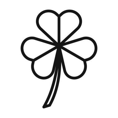 Saint Patrick Yaprak yonca simgesi Siyah çizgi sanat vektörü siyah beyaz ana hat koleksiyon işareti