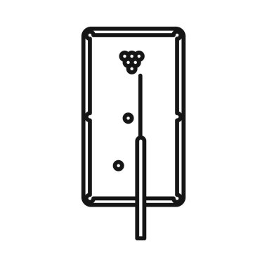 Snooker simgesi Siyah çizgi sanat vektörü siyah beyaz ana hat koleksiyon işareti