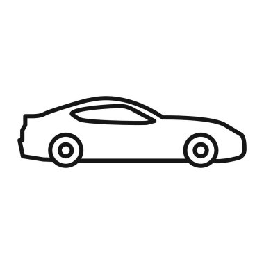 Sports Car simgesi Siyah çizgi sanat vektörü siyah beyaz ana hat koleksiyon işareti