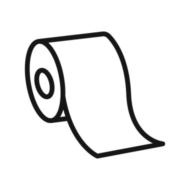 tuvalet kağıdı rulo simgesi siyah çizgi sanat vektörü siyah beyaz ana hat koleksiyon işareti