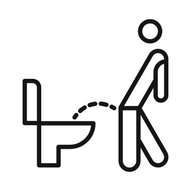 Simge siyah çizgi sanat vektörünü siyah beyaz taslak koleksiyon işaretinde tuvalet idrarı ile temizle