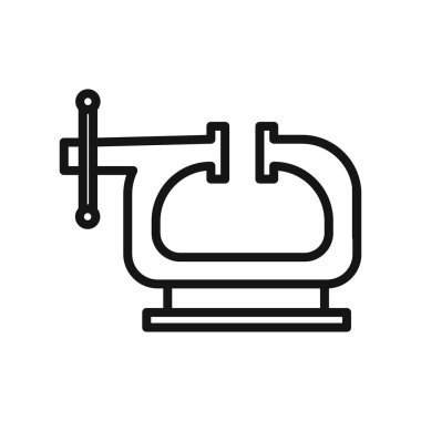 Mengene simgesi Siyah çizgi sanat vektörü siyah ve beyaz dış hat koleksiyon işareti