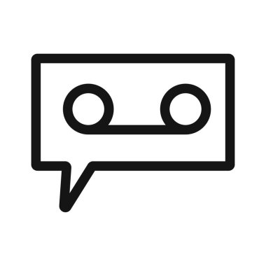 Telesekreter simgesi Siyah çizgi sanat vektörü siyah ve beyaz ana hat koleksiyon işareti