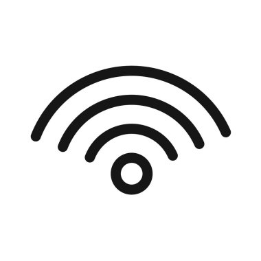 Wifi simgesi Siyah çizgi sanat vektörü siyah beyaz ana hat koleksiyon işareti