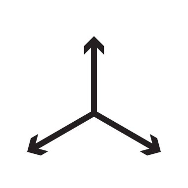 3 ok yolu simgesi Siyah çizgi sanat vektörü siyah ve beyaz ana hat koleksiyon işareti