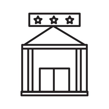 3 yıldızlı otel simgesi Siyah çizgi sanat vektörü siyah beyaz ana hat koleksiyon işareti