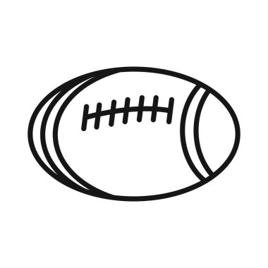 Amerikan Rugby topu simgesi Siyah çizgi sanat vektörü siyah beyaz ana hat koleksiyon işareti