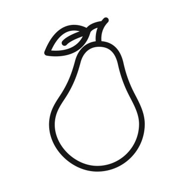 Avokado simgesi Siyah çizgi sanat vektörü siyah ve beyaz ana hat koleksiyon işareti