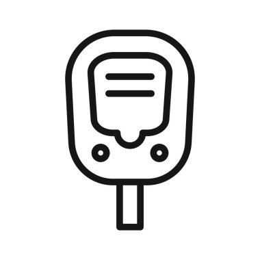 kan glikozu simgesi siyah çizgi sanat vektörü siyah beyaz ana hat koleksiyon işareti