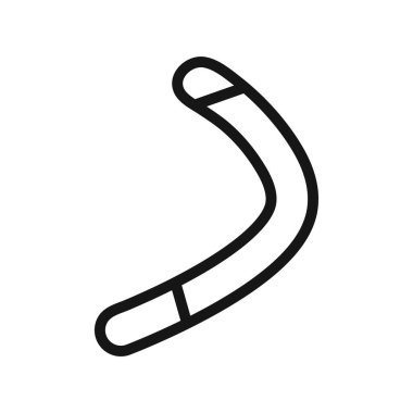 Bumerang Simgesi Siyah çizgi sanat vektörü siyah beyaz taslak koleksiyon işareti