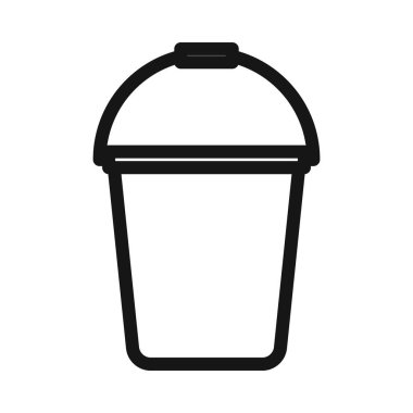 Kova simgesi Siyah çizgi sanat vektörü siyah beyaz ana hat koleksiyon işareti