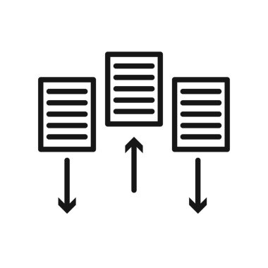 dosya önceliği simgesi Siyah çizgi resim vektörü siyah ve beyaz ana hat koleksiyon işareti