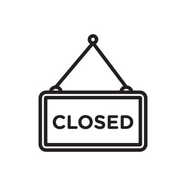 Kapalı İmza Simgesi Siyah çizgi sanat vektörü siyah beyaz taslak koleksiyon işareti