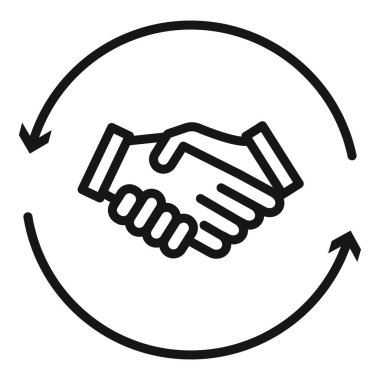 işbirliği simgesi Siyah çizgi sanat vektörü siyah ve beyaz ana hat koleksiyon işareti