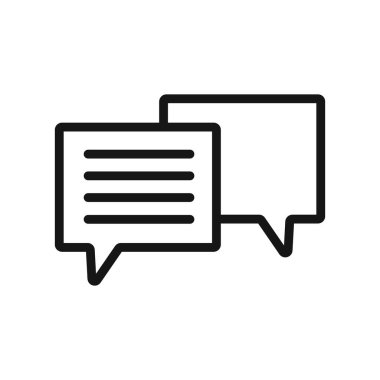 Yorum simgesi (2) Siyah çizgi sanat vektörü siyah ve beyaz ana hat koleksiyon işareti