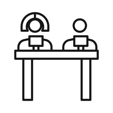 Simge simgesi Siyah çizgi sanat vektörünü siyah ve beyaz ana hat koleksiyon tablosu işaretinde eşleştiriyor