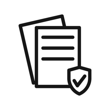 veri koruma simgesi Siyah çizgi sanat vektörü siyah ve beyaz ana hat koleksiyon işareti