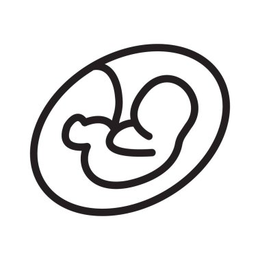 Embriyo Çocuk simgesi Siyah çizgi sanat vektörü siyah beyaz ana hat koleksiyon işareti