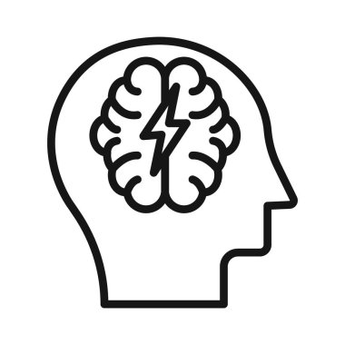 Epilepsi simgesi Siyah çizgi sanat vektörü siyah ve beyaz ana hat koleksiyon işareti