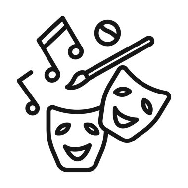 Ders dışı etkinlikler simgesi Siyah çizgi sanat vektörü siyah ve beyaz ana hat koleksiyon işareti