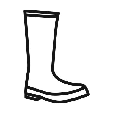 Balıkçı botları simgesi Siyah çizgi sanat vektörü siyah beyaz ana hat koleksiyon işareti