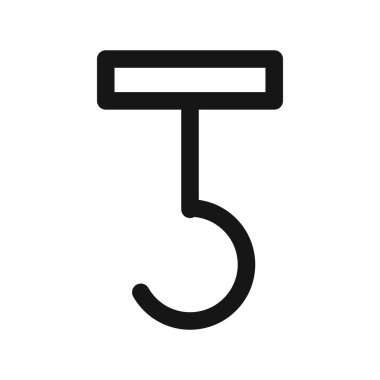 Kanca simgesi Siyah çizgi sanat vektörü siyah beyaz çizgi koleksiyon işareti