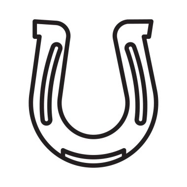 At nalı simgesi Siyah çizgi sanat vektörü siyah beyaz ana hat koleksiyon işareti