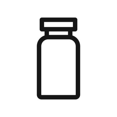 Siyah-beyaz taslak koleksiyon işaretinde iğne şişesi simgesi Siyah çizgi sanat vektörü