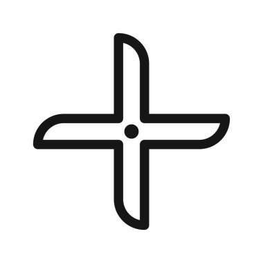 Japon ninja shuriken simgesi Siyah çizgi sanat vektörü siyah beyaz ana hat koleksiyon işareti