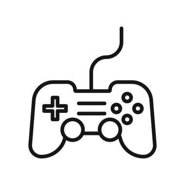 Joystick simgesi Siyah çizgi sanat vektörü siyah beyaz çizgi koleksiyon işareti