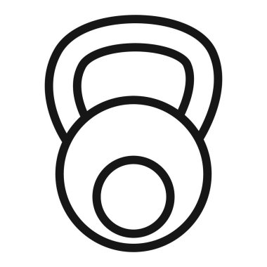 Kettlebell simgesi Siyah çizgi sanat vektörü siyah beyaz ana hat koleksiyon işareti
