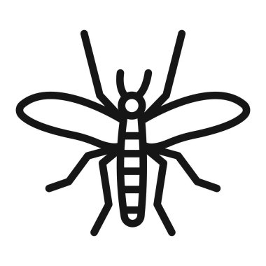 Sıtma simgesi Siyah çizgi sanat vektörü siyah beyaz ana hat koleksiyon işareti