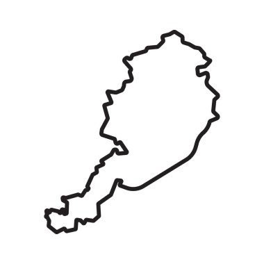 Avusturya 'nın haritası siyah-beyaz taslak koleksiyon işareti ile siyah çizgi sanat vektörü