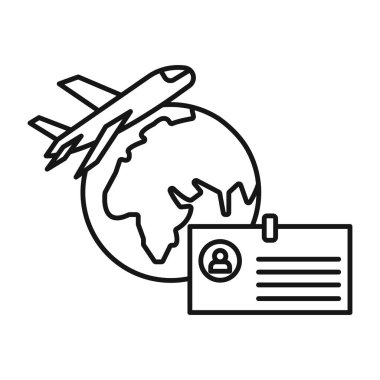 MICE turizm simgesi Siyah çizgi sanat vektörü siyah beyaz ana hatlı koleksiyon işareti